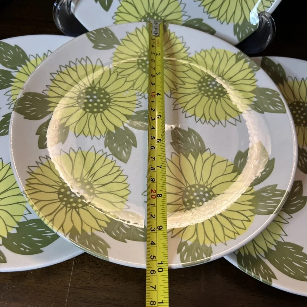 Vintage Royal China Sunflower Pattern Set Of 4 Dinner Plates 10 1/4‎ In